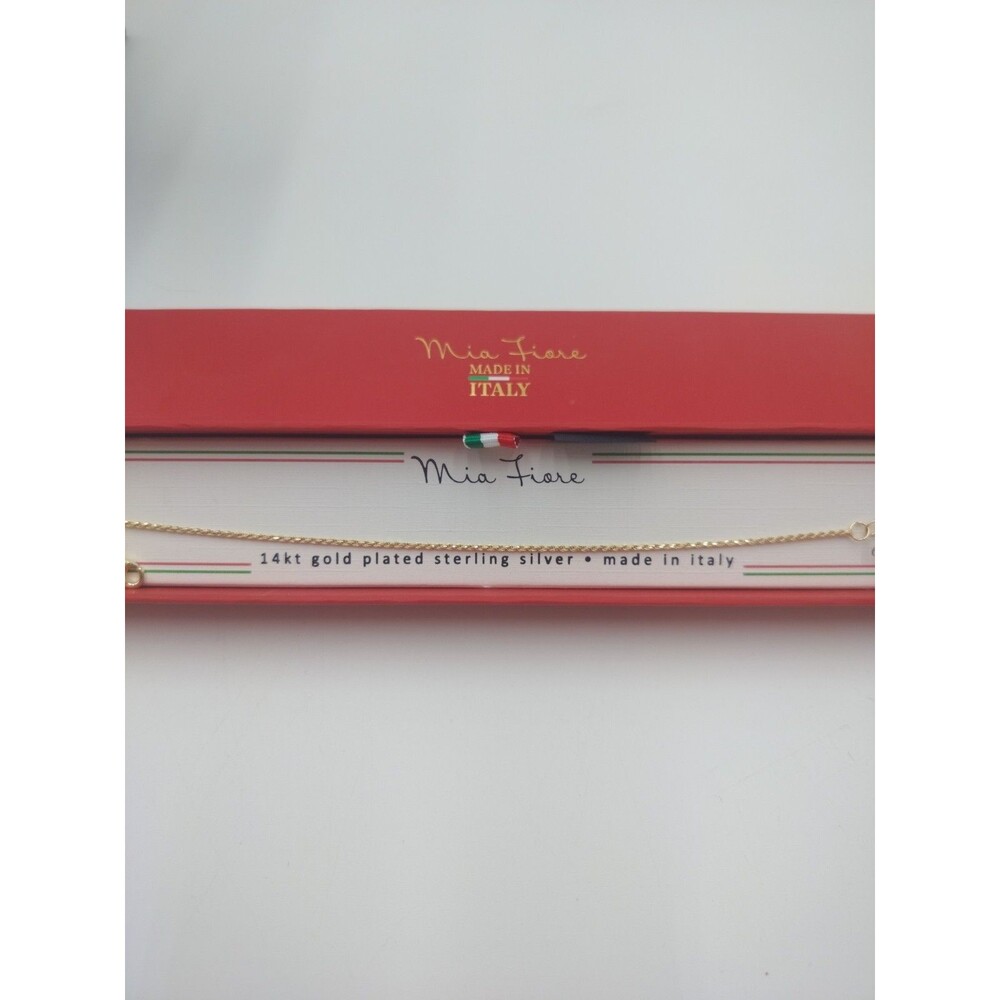 New MIA FIORE 14KT Gold Plated Sterling Silver Bracelet Made In Italy 6.5"+1"